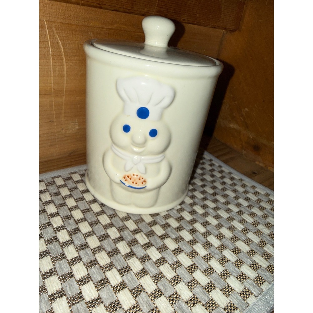 Vintage 1988 Pillsbury Doughboy Ceramic Cookie Jar Canister Benjamin & Medwin